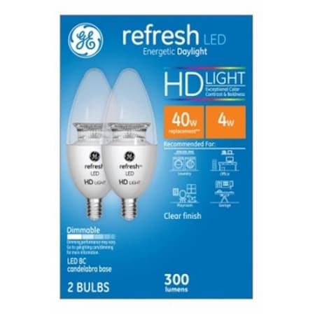 Current GE Lighting 234672 4W Daylight BC HD LED Light Bulb - Clear; Pack of 2 234672
